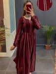 NEW ARRIVAL GEORGETTE LINING DIGITAL PRINTED KURTI MAROON