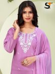4NEW ARRIVAL ROMAN SILK EMBROIDERY SEQUENCE WORK TOP BOTTOM WITH DUPATTA CASUAL WEAR WHOLESALE PRICE ETHNIC GARMENT (11)