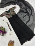 4TRENDING FAUX GEORGETTE EMBROIDERY WORK READY TO WEAR GOWN SAREE WITH WAIST BELT PARTY WEAR WHOLESALE PRICE ETHNIC GARMENT (24)