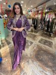 5 DESIGNER RANGOLI SILK EMBROIDERY BUTTA WORK READY TO WEAR SAREE WITH FULLY STITCHED BLOUSE KOTI AND WAITST BELT PARTY WEAR WHOLESALE PRICE ETHNIC GARMENT (22)