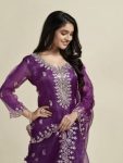 5DESIGNER ORGANZA EMBROIDERY WORK TOP BOTTOM WITH DUPATTA FESTIVE WEAR WHOLESALE PRICE ETHNIC GARMENT (14)