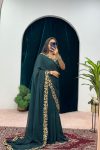 5FANCY GEORGETTE FLAIRED LACE WORK GOWN SAREE WITH ATTACHED PALLU PARTY WEAR WHOLESALE PRICE ETHNIC GARMENT (25)