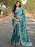 5LATEST JIMMY CHOO EMBROIDERY WORK BORDER WITH CUT WORK SAREE WITH UNSTITCHED BLOUSE FESTIVE WEAR WHOLESALE PRICE ETHNIC GARMENT (15)