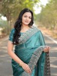5LATEST JIMMY CHOO EMBROIDERY WORK BORDER WITH CUT WORK SAREE WITH UNSTITCHED BLOUSE FESTIVE WEAR WHOLESALE PRICE ETHNIC GARMENT (15)