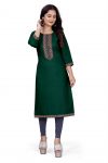 NEW ARRIVAL COTTON DIGITAL PRINTED KURTI  GREEN
