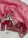5TRENDING BUTTERFLY NET EMBROIDERY SEQUENCE PEARL MOTI WORK SAREE WITH STITCHED BLOUSE PARTY WEAR WHOLESALE PRICE ETHNIC GARMENT (26)