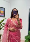 5TRENDING BUTTERFLY NET EMBROIDERY SEQUENCE PEARL MOTI WORK SAREE WITH STITCHED BLOUSE PARTY WEAR WHOLESALE PRICE ETHNIC GARMENT (26)