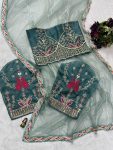6TRENDING BUTTERFLY NET EMBROIDERY SEQUENCE PEARL MOTI WORK SAREE WITH STITCHED BLOUSE PARTY WEAR WHOLESALE PRICE ETHNIC GARMENT (24)