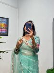 6TRENDING BUTTERFLY NET EMBROIDERY SEQUENCE PEARL MOTI WORK SAREE WITH STITCHED BLOUSE PARTY WEAR WHOLESALE PRICE ETHNIC GARMENT (24)