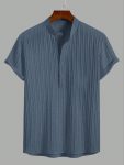LATEST POPCORN SPREAD COLLOR MEN'S SHIRT  GREY