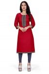 NEW ARRIVAL COTTON DIGITAL PRINTED KURTI  RED