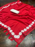 8LATEST GEORGETTE LACE BORDER WORK SAREE WITH UNSTITCHED BLOUSE CASUAL WEAR WHOLESALE PRICE ETHNIC GARMENT (20)