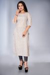 LATEST RAYON DIGITAL PRINTED KURTI WHITE