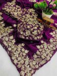 ATTRACTIVE RANGOLI SILK CODING EMBROIDERY WORK SAREE WITH STITCHED BLOUSE PARTY WEAR WHOLESALE PRICE ETHNIC GARMENT (7)