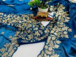 ATTRACTIVE RANGOLI SILK CODING EMBROIDERY WORK SAREE WITH STITCHED BLOUSE PARTY WEAR WHOLESALE PRICE ETHNIC GARMENT (1)