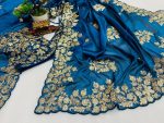ATTRACTIVE RANGOLI SILK CODING EMBROIDERY WORK SAREE WITH STITCHED BLOUSE PARTY WEAR WHOLESALE PRICE ETHNIC GARMENT (1)