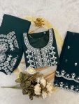ATTRACTIVE ROMAN SILK EMBROIDERY SEQUENCE WORK TOP BOTTOM WITH DUPATTA PARTY WEAR WHOLESALE PRICE ETHNIC GARMENT (1)