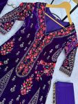 ATTRACTIVE VELVET EMBROIDERY WORK TOP PATIALA WITH DUPATTA FESTIVE WEAR WHOLESALE PRICE EYHNIC GARMENT (21)