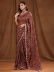 ATTRACTIVE VICHITRA SILK FLORAL DIGITAL PRINTED EMBROIDERY WORK SAREE WITH UNSTITCHED BLOUSE PARTY WEAR WHOLESALE PRICE ETHNIC GARMENT (10)