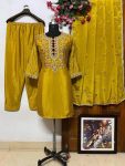 CHINON SILK EMBROIDERY WORK TOP BOTTOM WITH DUPATTA PARTY WEAR WHOLESALE PRICE ETHNIC GARMENT (7)