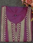 DESIGNER ART SILK EMBROIDERY WORKL TOP BOTTOM WITH DUPATTA PARTY WEAR WHOLESALE PRICE ETHNIC GARMENT (4)