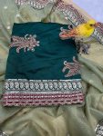 DESIGNER BANARASI CRUSH SEQUENCE EMBROIDERY WORK SAREE WITH UNSTITCHED BLOUSE PARTY WEAR WHOLESALE PRICE ETHNIC GARMENT (12)