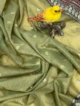 DESIGNER BANARASI CRUSH SEQUENCE EMBROIDERY WORK SAREE WITH UNSTITCHED BLOUSE PARTY WEAR WHOLESALE PRICE ETHNIC GARMENT (12)