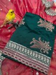 DESIGNER BANARASI CRUSH SEQUENCE EMBROIDERY WORK SAREE WITH UNSTITCHED BLOUSE PARTY WEAR WHOLESALE PRICE ETHNIC GARMENT (17)