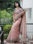 DESIGNER BANARASI CRUSH SEQUENCE EMBROIDERY WORK SAREE WITH UNSTITCHED BLOUSE PARTY WEAR WHOLESALE PRICE ETHNIC GARMENT (6)