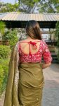 DESIGNER CANDY CRUSH SEQUENCE EMBROIDERY CONTRAST PALLU WORK SAREE WITH UNSTITCHED BLOUSE PARTY WEAR WHOLESALE PRICE ETHNIC GARMENT(13)