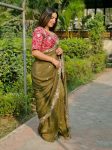 DESIGNER CANDY CRUSH SEQUENCE EMBROIDERY CONTRAST PALLU WORK SAREE WITH UNSTITCHED BLOUSE PARTY WEAR WHOLESALE PRICE ETHNIC GARMENT(13)
