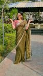 DESIGNER CANDY CRUSH SEQUENCE EMBROIDERY CONTRAST PALLU WORK SAREE WITH UNSTITCHED BLOUSE PARTY WEAR WHOLESALE PRICE ETHNIC GARMENT(13)