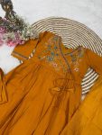 DESIGNER CHANDERI SILK EMBROIDERY WORK TOP BOTTOM WITH DUPATTA PARTY WEAR WHOLESALE PRICE ETHNIC GARMENT (3)