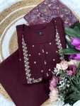 DESIGNER CHANDERI SILK SEQUENCE EMBROIDERY WORK TOP BOTTOM WITH DUPATTA PARTY WEAR WHOLESALE PRICE ETHNIC GARMENT (5)