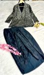 DESIGNER CHINON CREPE LINING AND ORIGINAL MIRROR LACE WORK TOP WITH DRAPE SKIRT PARTY WEAR WHOLESALE PRICE ETHNIC GARMENT (2)