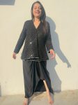 DESIGNER CHINON CREPE LINING AND ORIGINAL MIRROR LACE WORK TOP WITH DRAPE SKIRT PARTY WEAR WHOLESALE PRICE ETHNIC GARMENT (2)