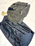 DESIGNER CHINON CREPE LINING AND ORIGINAL MIRROR LACE WORK TOP WITH DRAPE SKIRT PARTY WEAR WHOLESALE PRICE ETHNIC GARMENT (2)