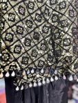 DESIGNER CHINON CREPE LINING AND ORIGINAL MIRROR LACE WORK TOP WITH DRAPE SKIRT PARTY WEAR WHOLESALE PRICE ETHNIC GARMENT (2)