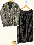 DESIGNER CHINON CREPE LINING AND ORIGINAL MIRROR LACE WORK TOP WITH DRAPE SKIRT PARTY WEAR WHOLESALE PRICE ETHNIC GARMENT (2)