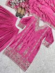 DESIGNER CHINON EMBROIDERY CODING SEQUENCE WORK TOP PALAZZO WITH DUPATTA PARTY WEAR WHOLESALE PRICE ETHNIC GARMENT (4)