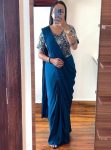 DESIGNER CHINON EMBROIDERY CODING WORK READY TO WEAR SAREE WITH STITCHED BLOUSE AND BELT PARTY WEAR WHOLESALE PRICE ETHNIC GARMENT (10)