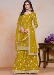 DESIGNER CHINON EMBROIDERY SEQUENCE WORK FULL STITCHED TOP SHARARA WITH DUPATTA FESTIVE WEAR WHOLESALE PRICE ETHNIC GARMENT (13)