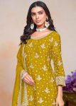DESIGNER CHINON EMBROIDERY SEQUENCE WORK FULL STITCHED TOP SHARARA WITH DUPATTA FESTIVE WEAR WHOLESALE PRICE ETHNIC GARMENT (13)