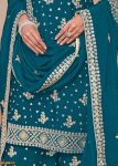 DESIGNER CHINON EMBROIDERY SEQUENCE WORK FULL STITCHED TOP SHARARA WITH DUPATTA FESTIVE WEAR WHOLESALE PRICE ETHNIC GARMENT (18)