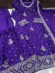 DESIGNER CHINON EMBROIDERY SEQUENCE WORK FULL STITCHED TOP SHARARA WITH DUPATTA FESTIVE WEAR WHOLESALE PRICE ETHNIC GARMENT (3)