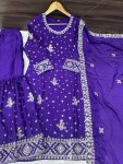 DESIGNER CHINON EMBROIDERY SEQUENCE WORK FULL STITCHED TOP SHARARA WITH DUPATTA FESTIVE WEAR WHOLESALE PRICE ETHNIC GARMENT (3)