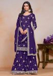 DESIGNER CHINON EMBROIDERY SEQUENCE WORK FULL STITCHED TOP SHARARA WITH DUPATTA FESTIVE WEAR WHOLESALE PRICE ETHNIC GARMENT (3)