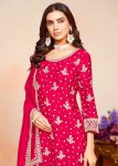 DESIGNER CHINON EMBROIDERY SEQUENCE WORK FULL STITCHED TOP SHARARA WITH DUPATTA FESTIVE WEAR WHOLESALE PRICE ETHNIC GARMENT (10)
