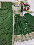 DESIGNER CHINON EMBROIDERY SEQUENCE WORK GOWN BOTTOM WITH DUPATTA PARTY WEAR WHOLESALE PRICE ETHNIC GARMENT (3)