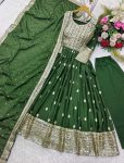 DESIGNER CHINON EMBROIDERY SEQUENCE WORK GOWN BOTTOM WITH DUPATTA PARTY WEAR WHOLESALE PRICE ETHNIC GARMENT (3)